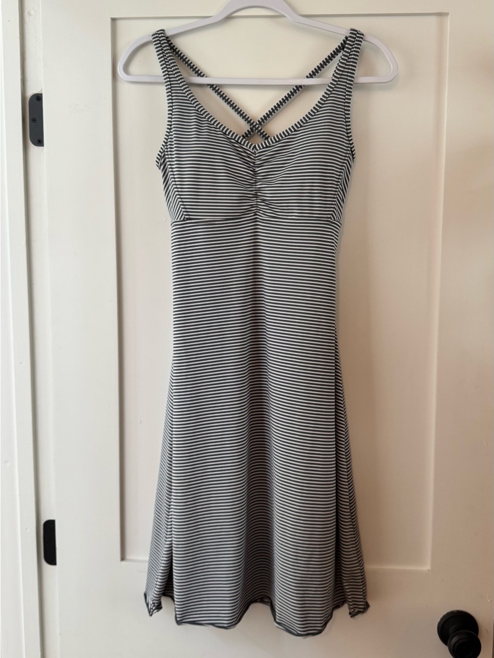 Prana Rebecca Striped Cross-Back Midi Dress